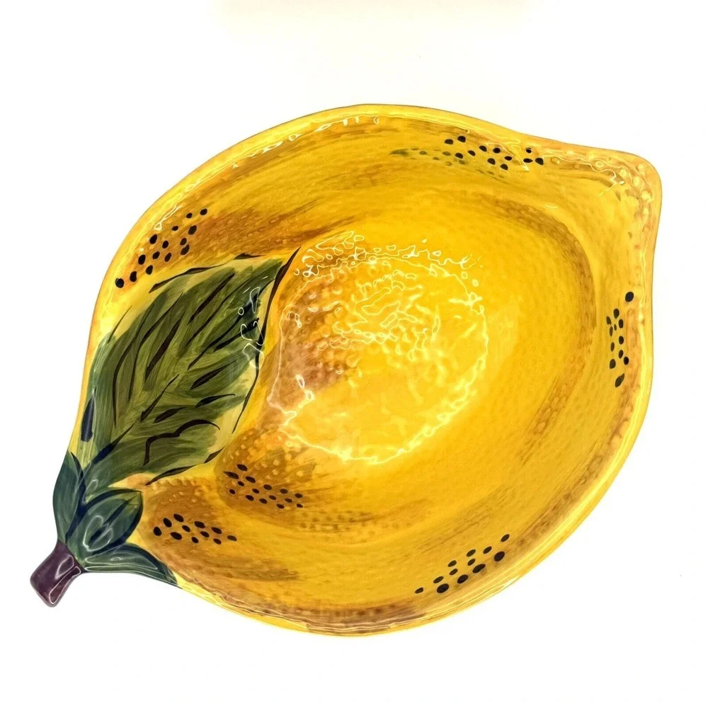 Vintage Pier 1 Lemon Shaped Figural Bowl Soup Cereal‎ Orchard